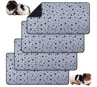Namalu 4 Pieces Guinea Pig Cage Liners Guinea Pig Fleece Bedding Absorbent Guinea Pig Accessories Reusable Washable Guinea Pig Pee Pad Non Slip Guinea Pig Mats for Cages with Patterns (24 x 47 Inch)