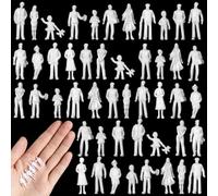 Namalu 50 Pcs 1: 100 Scale White Unpainted Mini People Figures Miniature People for Model Train Architectural Standing and Sitting Mini Diorama Figures for Architectural Project Miniature Scenes