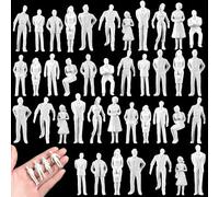 Namalu 50 Pcs 1: 50 Scale White Unpainted Mini People Figures Miniature People for Model Trains Architectural Standing and Sitting Mini Diorama Figures for Architectural Project Miniature Scenes