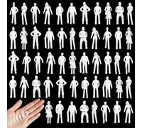 Namalu 50 Pcs 1:75 Scale 0.98 Inch White Unpainted Mini People Figures Miniature People for Model Trains Architectural Standing and Sitting Mini Diorama Figures for Architectural Project Scenes