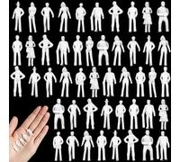 Namalu 50 Pcs, 1: 75 Scale White Unpainted Mini People Figures Miniature People for Model Trains Architectural Standing and Sitting Mini Diorama Figures for Architectural Project