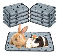 Namalu 8 Pcs Bulk Guinea Pig Pee Pad Reusable Washable Guinea Pig Cage Liners Fleece Bedding Absorbent Accessories Non Slip Mats for Cages with Star Patterns (18 x 24 Inch)
