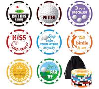 Namalu 8 Pieces Funny Golf Gifts Golf Ball Markers Poker Chip Edition Men Accessories for the Putting Green Novelty Bad Putter Christmas Father's Day