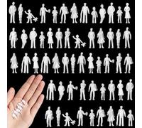 Namalu 80 Pcs 1: 100 Scale White Unpainted Mini People Figures Miniature People for Model Trains Architectural Standing and Sitting Mini Diorama Figures for Architectural Project Miniature Scenes