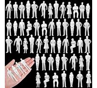 Namalu 80 Pcs 1: 25 Scale White Unpainted Mini People Figures Miniature People for Model Trains Architectural Standing and Sitting Mini Diorama Figures for Architectural Project Miniature Scenes