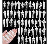 Namalu 80 Pcs 1: 30 Scale 2.17 inch White Unpainted Mini People Figures Miniature People for Model Trains Architectural Standing and Sitting Mini Diorama Figures for Architectural Project Scenes