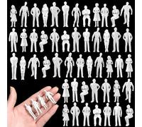 Namalu 80 Pcs, 1: 50 Scale White Unpainted Mini People Figures Miniature People for Model Trains Architectural Standing and Sitting Mini Diorama Figures for Architectural Project