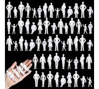 Namalu 80 Pcs 2.95 Inch 1: 25 Scale Mini People Figurines White Unpainted Standing & Sitting Miniature People for Tiny Model Diorama, Architectural Projects, Train Scenes