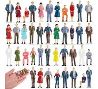 Namalu 80 Pcs Mini People Figurines 1: 50 Scale Model Trains Architectural Painted Figures Tiny Plastic Miniature Figurines Sitting Standing People for Miniature Scenes
