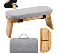 Namalu Bamboo Meditation Bench with Carrying Bag Meditation Stool Kneelers for Praying Kneeling Stool Meditation Kneeling Stool Portable Meditation Bench Ergonomic Prayer Stool with Soft Cushion