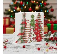 Namalu Buffalo Check Christmas Tree Napkin Holder for Tables Classical Christmas Tree Napkin Holder Wooden Xmas Cute Cocktail Tissue Dispenser Wood Farmhouse Modern Tissue Dispenser for Storage