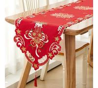 Namalu Christmas Embroidered Table Runner 15 x 70 Inch Christmas Table Linens Cover for Xmas Holiday Dining Decoration Wedding Party Gift Supplies(Candle)