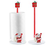 Namalu Christmas Santa Claus Paper Towel Holder with Round Base Rustic Christmas Decor for Kitchen and Bathroom Fun Paper Towel Holder Kitchen Paper Towel Dispenser for Countertop Women Toilet