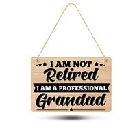 Namalu Funny Retirement Gifts for Grandad Father's Day Gift Wooden I'm Not Retired I Am a Professional Grandad Hanging Plaque Dad Birthday Gifts Birthday Retirement Presents for Grandad Father's Day
