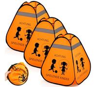 Namalu Pack of 3 Road Warning Sign Attention Traffic Signs Children's Sign Playing Pop Up Warning Children Cone for Immediate Caution Large Safety Sign 60 x 50 x 50 cm