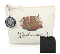 Namalu Set of 4 Hiking Gifts 1 Waterproof Weatherproof Seat Cushion Outdoor Foldable 1 Compass 1 Wonder Bag Hiking Woman Canvas Bag 1 Rain Poncho Hiking Accessories for Women (Black Oxford Fabric)