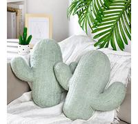 Namalu Throw Pillow 16 Inches Cactus Shape Pillow 3D Succulent Pillow Aesthetic Throw Pillows for Nursery Bedroom Sofa Room(2 Pcs)