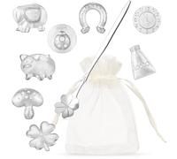 Namalu Tin Casting Set, New Year's Eve Fortune Telling Game, 8 Figures, 1 Spoon, Organza Bag, Alloy Casting, Stainless Steel, Fabric, Tin Alloy