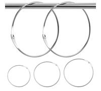 Namalu Warenring Key Ring with Quick Release Large Metal Ring for Marking Shirts Versatile Ring for Hanging Keys Clothes Bag Loose Leaf Scrapbook Shower Curtain, silver, 150mm