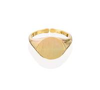 Namana Adjustable Signet Ring, Round Open Gold Ring with Brushed Finish, Cute Simple Ring for Women and Teen Girls