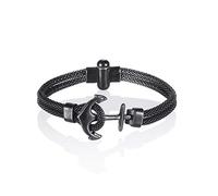 namana Black Anchor Bracelet for Men. Stainless Steel Bracelets for Men with an Anchor Motif (22)