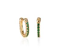 namana Green Ear Cuff Earrings for Women, Gold Ear Cuffs with Green Cubic Zirconia Gemstones, Pair of Gold Ear Cuff Earrings with Stones No Piercing, Simple Ear Cuffs for Women for Non Pierced Ears