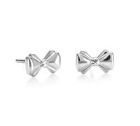 Namana Mini Bow Earrings in 925 Sterling Silver, Cute Girls Earrings, 925 Sterling Silver Bow Stud Earrings for Women and Teen Girls, Silver Jewellery for Women