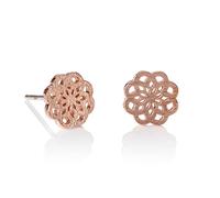 Namana Rose Gold Mandala Flower Stud Earrings for Women, Brushed Finish Small Earrings for Women, Cute Earrings for Teenage Girls and Women, Rose Gold Studs for Women, Jewellery Gifts for Women