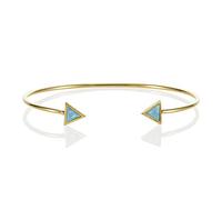 namana Triangle Opal Bangle for Women and Teen Girls, Stylish Geometric Open Bangle with Created Opals, Dainty Gold Bangle Bracelet for Women with Blue Opals, Jewellery for Women with Gift Box