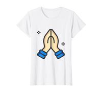 Namaskar Greeting Gesture of Respect Namaste Hindu Yogic Value Graphic T-Shirt, Women, White, M