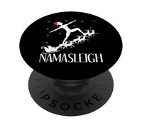 Namasleigh Funny Yoga Christmas Yogi Workout Advent PopSockets Adhesive PopGrip