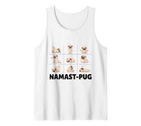 Namast-Pug Funny Yoga Pug Cartoon Dog Poses Graphic Tank Top