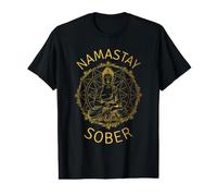 Namastay Sober Buddha Recovery Yoga Meditation Sobriety Value Graphic T-Shirt