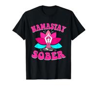 Namastay Sober Clean Recovery Sobriety AA NA Anonymous Yoga Value Graphic T-Shirt, Men, Black, L