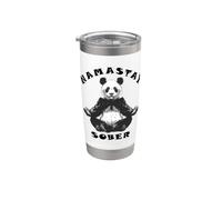 Namastay Sober Panda Recovery Support Sobriety Mediation Stainless Steel Insulated Tumbler