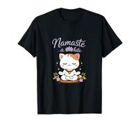 Namaste a While Kawaii Chibi Kitty Meditation Art T-Shirt