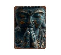 Namaste Buddha Retro Poster Metal Tin Sign Chic Art Retro Iron Painting Bar People Cave Cafe Family Garage Poster Wall Decoration 12x16inch(30x40cm)
