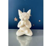 Namaste Dog Puppy Yoga Fan Lover Sculpture Unusual Soy Wax Candle Fragranced (Lime Basil Mandarin)