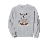 Namaste in Pyjamas: Zen Yoga Meditation Floral Sweatshirt, Adult Unisex, Heather Grey, L