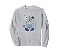 Namaste in Pyjamas: Zen Yoga Meditation Floral Sweatshirt, Adult Unisex, Heather Grey, XL