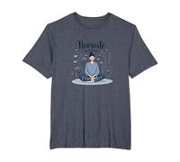 Namaste in Pyjamas: Zen Yoga Meditation Floral T-Shirt, Men's Big and Tall, Heather Blue, 6X Tall