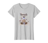 Namaste in Pyjamas: Zen Yoga Meditation Floral T-Shirt, Women, Silver, XS