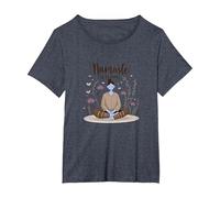 Namaste in Pyjamas: Zen Yoga Meditation Floral T-Shirt, Women's Plus, Heather Blue, 4X