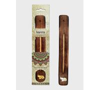 Namaste Karma Scents Brass Inlay Mango Wood Incense Ash Catcher Holder - Elephant