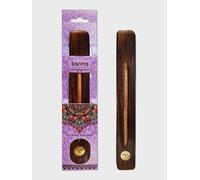 Namaste Karma Scents Brass Inlay Mango Wood Incense Ash Catcher Holder - Sun