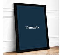 Namaste Minimalist Framed Wall Art Print A2 (59.4×42cm) Black, Wall Decor for Living Room, Bedroom, Office & Home, Ready to Hang, Art Gift