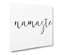 Namaste Modern Typography Quote Canvas Print | Gallery Wrapped 30mm Frame Wall Art | 20x20 inches | Ready to Hang | Modern Typography Picture | Living Room Bedroom Lounge Office