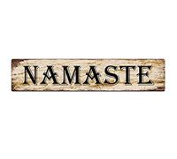 Namaste Sign Vintage Metal Sign Retro Metal Plaque Bar Pub Poster Wall Art Decor Tin Sign 4x16 Inch