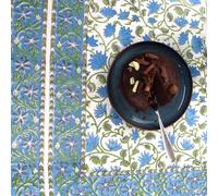 Namaste Trends 100% Cotton Block Print Fall Tablecloth, Floral Block Print,Ideal for Kitchen Dining, Parties, Weddings, Outdoors, Easter Decor, (60x90 inches Rectangle 6 Seater) (Blue Lotus)