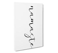 Namaste Typography Canvas Print | Gallery Wrapped 30mm Frame Wall Art | 30x20 inches | Ready to Hang | Modern Typography Picture | Living Room Bedroom Lounge Office